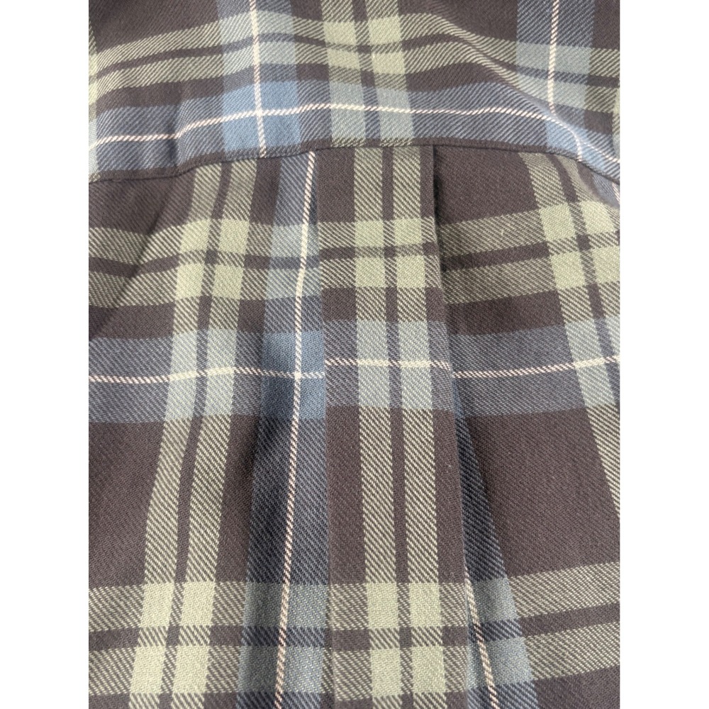 ROWM Tall Man Plaid Flannel Shirt Blue Green Grey 100% Cotton 2XT NWT - Picture 9 of 12